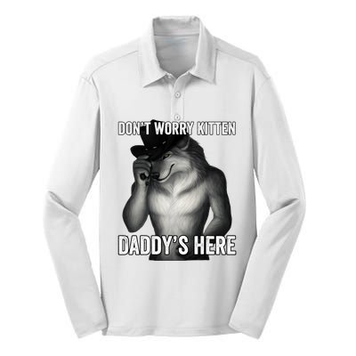 DonT Worry Kitten DaddyS Here Silk Touch Performance Long Sleeve Polo