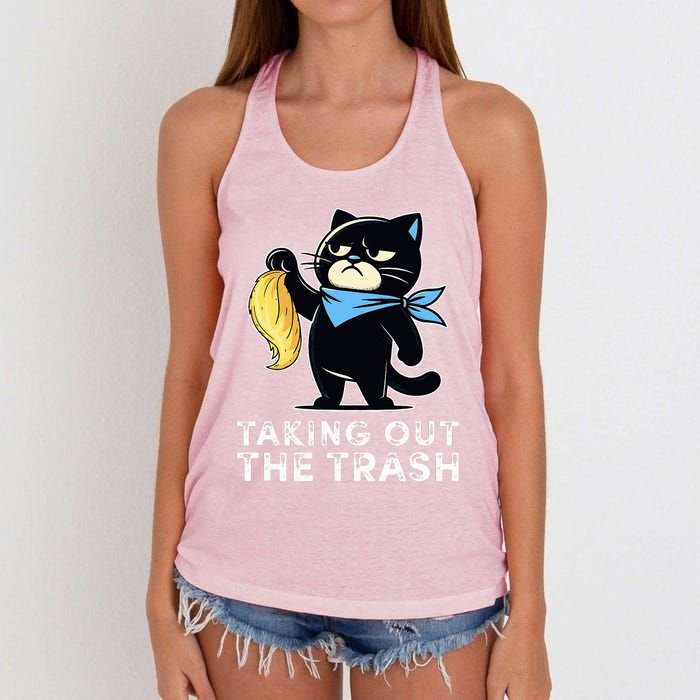 Debate Win Kamala Debate Trophy Taking Out The Trash Women's Knotted Racerback Tank