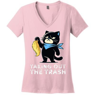 Debate Win Kamala Debate Trophy Taking Out The Trash Women's V-Neck T-Shirt