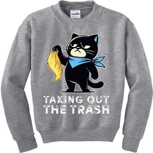 Debate Win Kamala Debate Trophy Taking Out The Trash Kids Sweatshirt