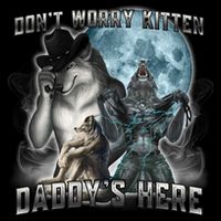 Don't Worry Kitten Daddy's Here Alpha Wolf Drawstring Bag