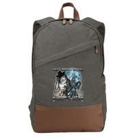 Don't Worry Kitten Daddy's Here Alpha Wolf Cotton Canvas Backpack
