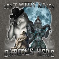 Don't Worry Kitten Daddy's Here Alpha Wolf Cotton Canvas Backpack