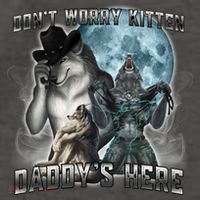 Don't Worry Kitten Daddy's Here Alpha Wolf Vector Backpack