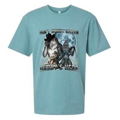 Don't Worry Kitten Daddy's Here Alpha Wolf Sueded Cloud Jersey T-Shirt