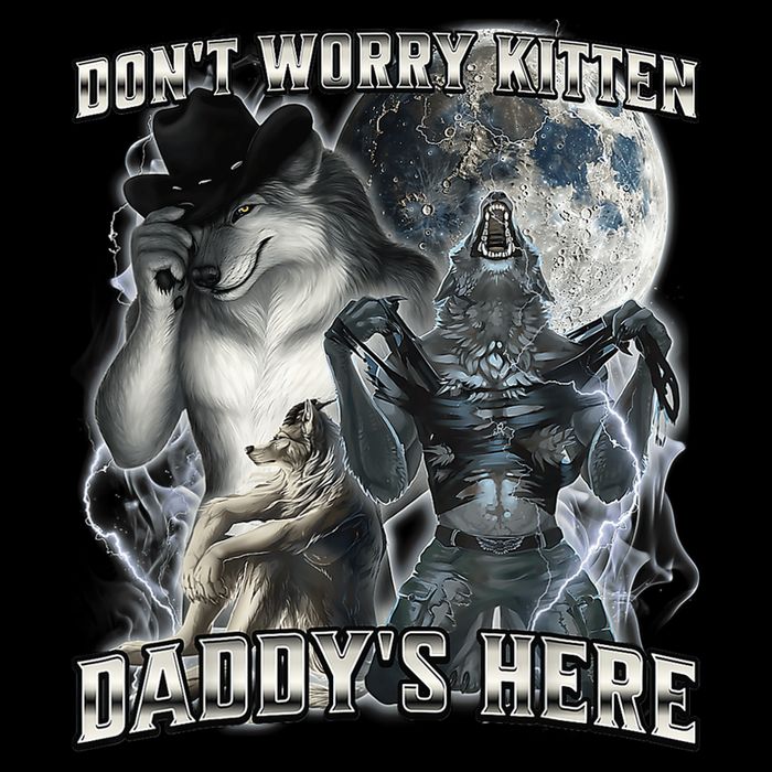 Don't Worry Kitten Daddy's Here Alpha Wolf Cooling Performance Crew T-Shirt
