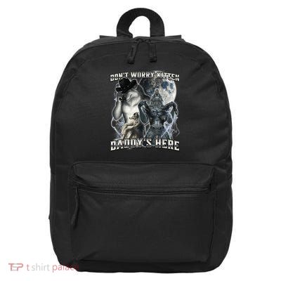 Don't Worry Kitten Daddy's Here Alpha Wolf 16 in Basic Backpack
