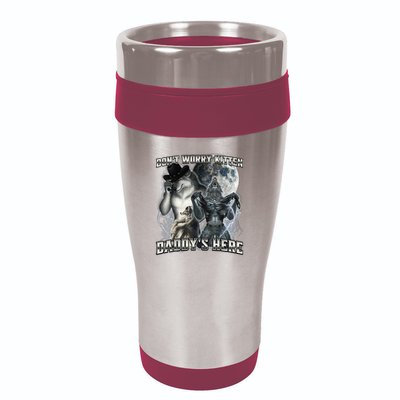 Don't Worry Kitten Daddy's Here Alpha Wolf 16oz Travel Tumbler