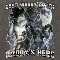 Don't Worry Kitten Daddy's Here Alpha Wolf Cotton Canvas Backpack