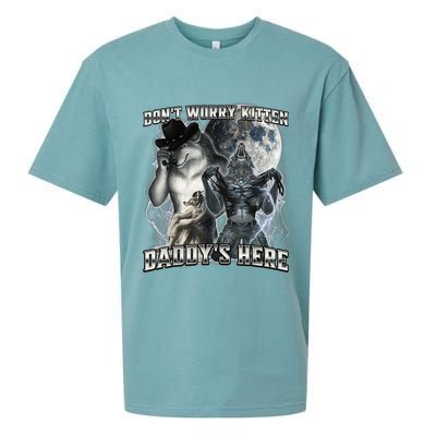Don't Worry Kitten Daddy's Here Alpha Wolf Sueded Cloud Jersey T-Shirt