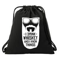 I Drink Whiskey And I Know Things Drawstring Bag