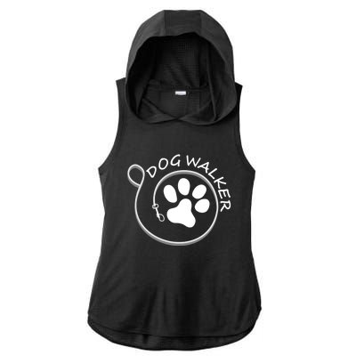 Dog Walker Leash Gift Ladies PosiCharge Tri-Blend Wicking Draft Hoodie Tank