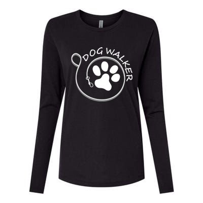 Dog Walker Leash Gift Womens Cotton Relaxed Long Sleeve T-Shirt