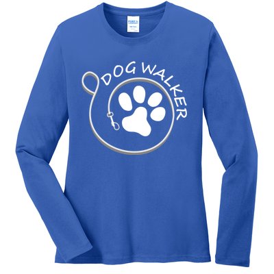 Dog Walker Leash Gift Ladies Long Sleeve Shirt