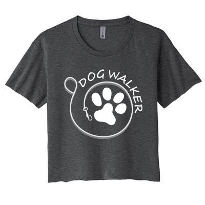 Dog Walker Leash Gift Women's Crop Top Tee