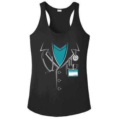 Doctor White Lab Coat Halloween Costume Ladies PosiCharge Competitor Racerback Tank