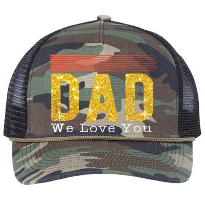 Dad We Love You Fathers Day Funny Retro Vintage Gifts Retro Rope Trucker Hat Cap