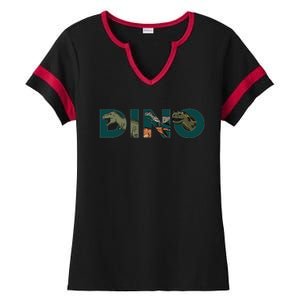 Dino Word Logo Ladies Halftime Notch Neck Tee