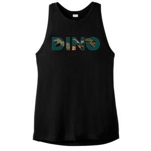 Dino Word Logo Ladies PosiCharge Tri-Blend Wicking Tank