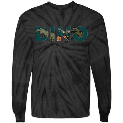 Dino Word Logo Tie-Dye Long Sleeve Shirt