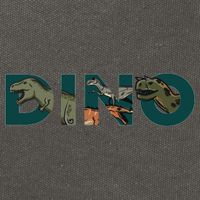 Dino Word Logo Cotton Canvas Backpack