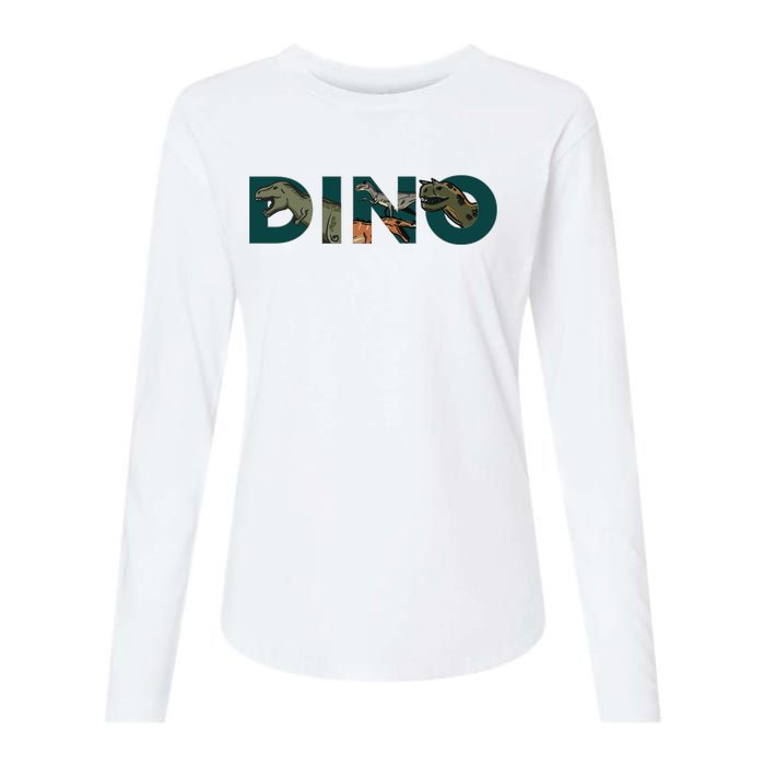 Dino Word Logo Womens Cotton Relaxed Long Sleeve T-Shirt