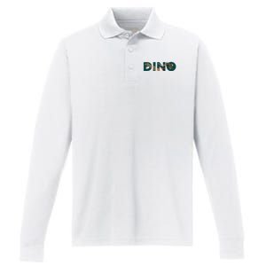 Dino Word Logo Performance Long Sleeve Polo