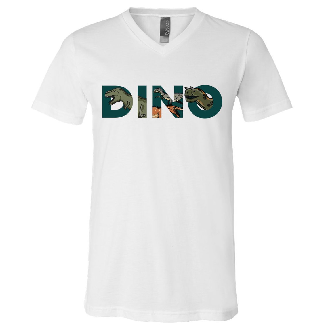 Dino Word Logo V-Neck T-Shirt