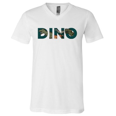 Dino Word Logo V-Neck T-Shirt