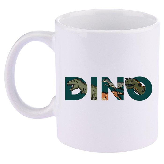 Dino Word Logo 11oz C Handle Ceramic Mug