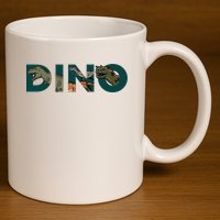 Dino Word Logo 11oz C Handle Ceramic Mug