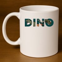 Dino Word Logo 11oz C Handle Ceramic Mug