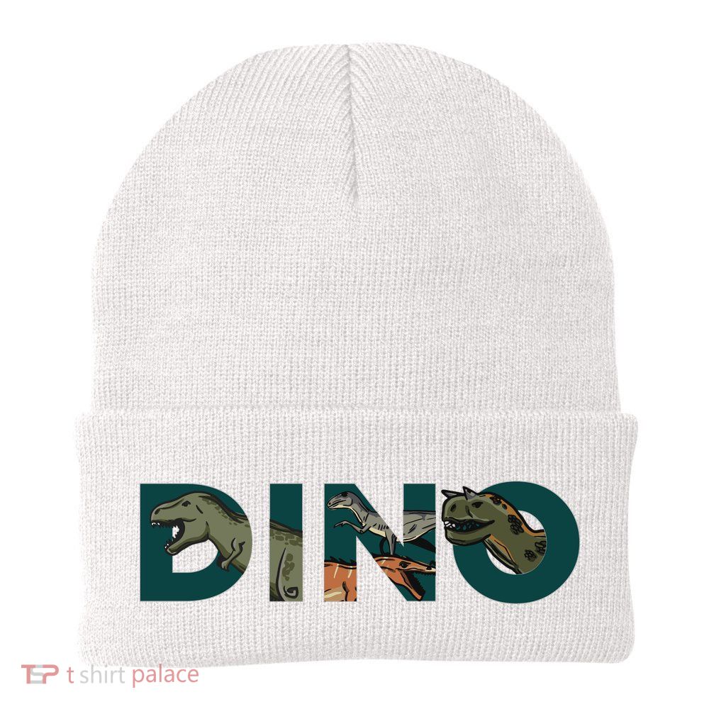 Dino Word Logo Knit Cap Winter Beanie