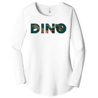 Dino Word Logo Women's Perfect Tri Tunic Long Sleeve Shirt