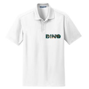 Dino Word Logo Dry Zone Grid Polo