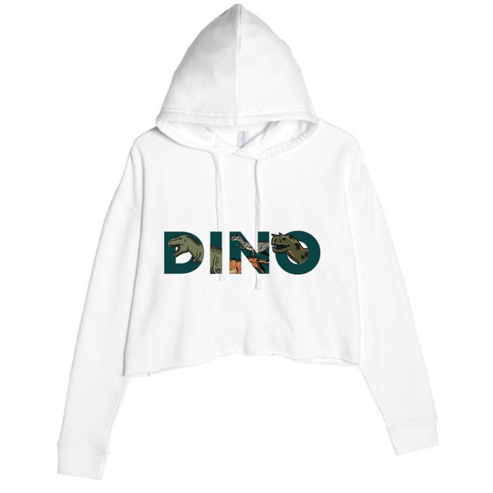 Dino Word Logo Crop Fleece Hoodie