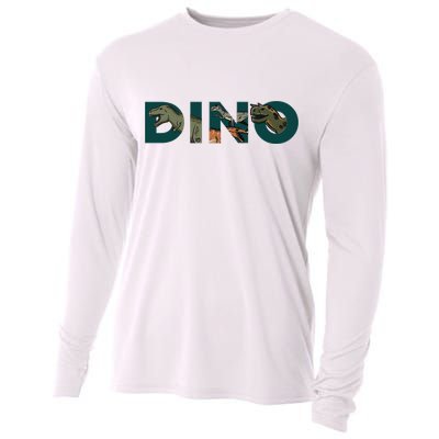 Dino Word Logo Cooling Performance Long Sleeve Crew