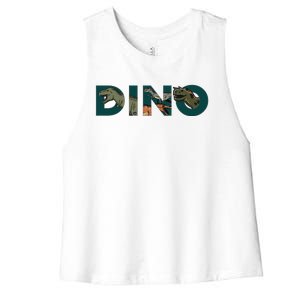 Dino Word Logo Women's Racerback Cropped Tank