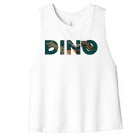 Dino Word Logo Women's Racerback Cropped Tank