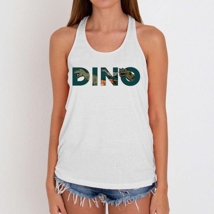 Dino Word Logo Women's Knotted Racerback Tank