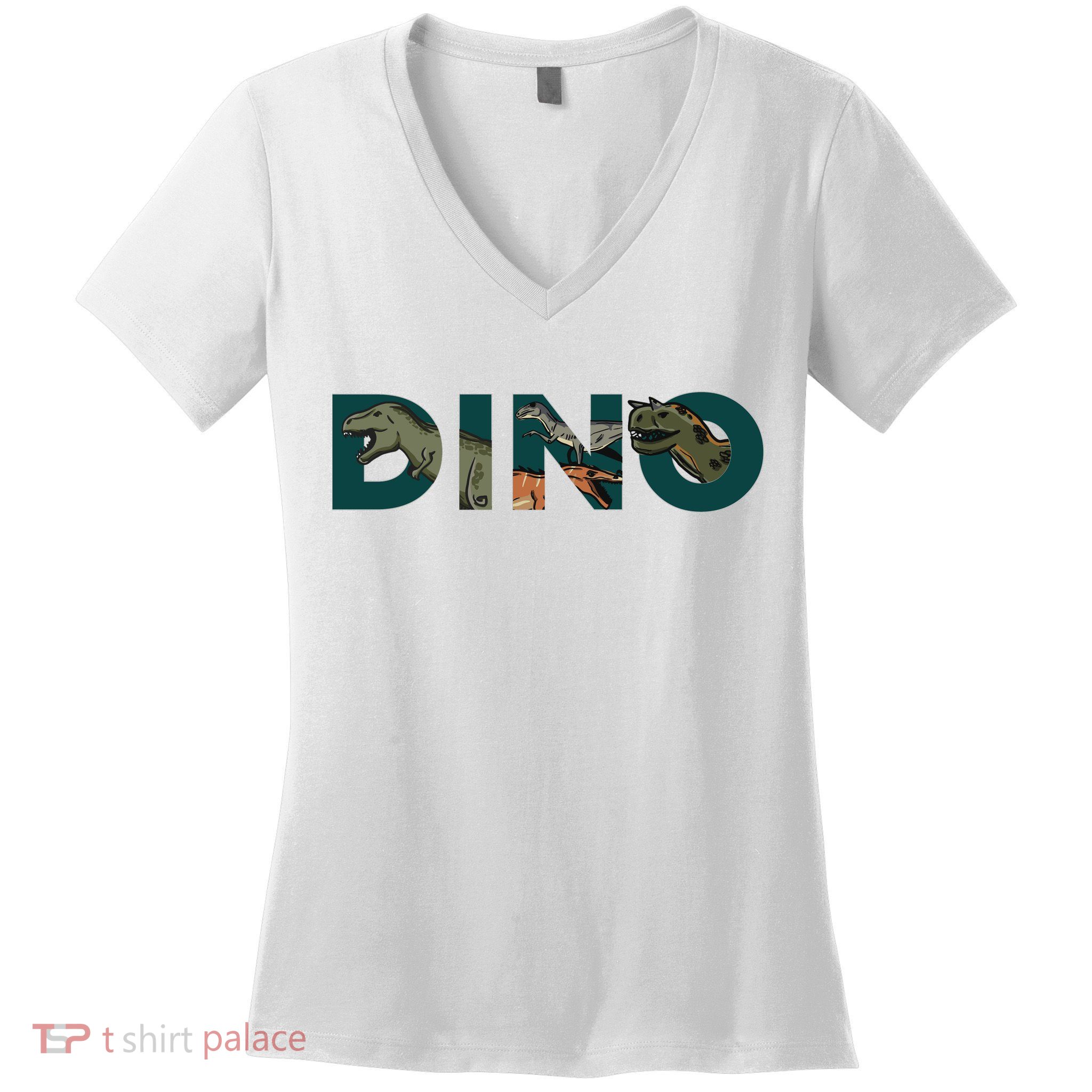 Dino Word Logo Women's V-Neck T-Shirt