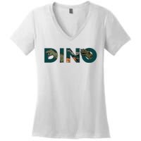 Dino Word Logo Women's V-Neck T-Shirt