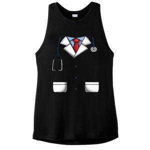 Doctor White Lab Coat Medical Dr. Dress Up Ladies PosiCharge Tri-Blend Wicking Tank