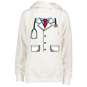 Doctor White Lab Coat Medical Dr. Dress Up Womens Funnel Neck Pullover Hood