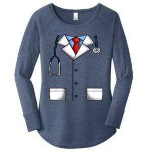 Doctor White Lab Coat Medical Dr. Dress Up Women's Perfect Tri Tunic Long Sleeve Shirt