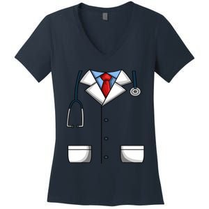 Doctor White Lab Coat Medical Dr. Dress Up Women's V-Neck T-Shirt