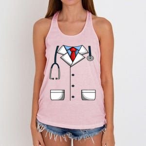 Doctor White Lab Coat Medical Dr. Dress Up Women's Knotted Racerback Tank