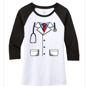 Doctor White Lab Coat Medical Dr. Dress Up Women's Tri-Blend 3/4-Sleeve Raglan Shirt