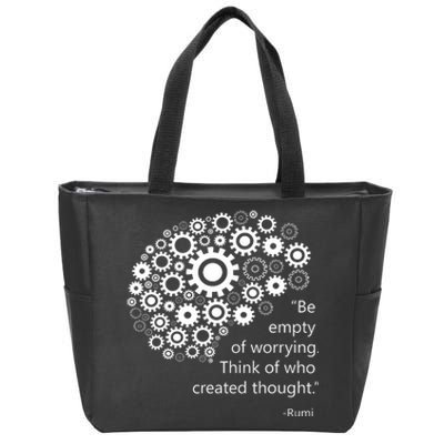 DonT Worry Mind Quote By Rumi Zip Tote Bag