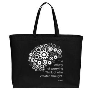 DonT Worry Mind Quote By Rumi Cotton Canvas Jumbo Tote